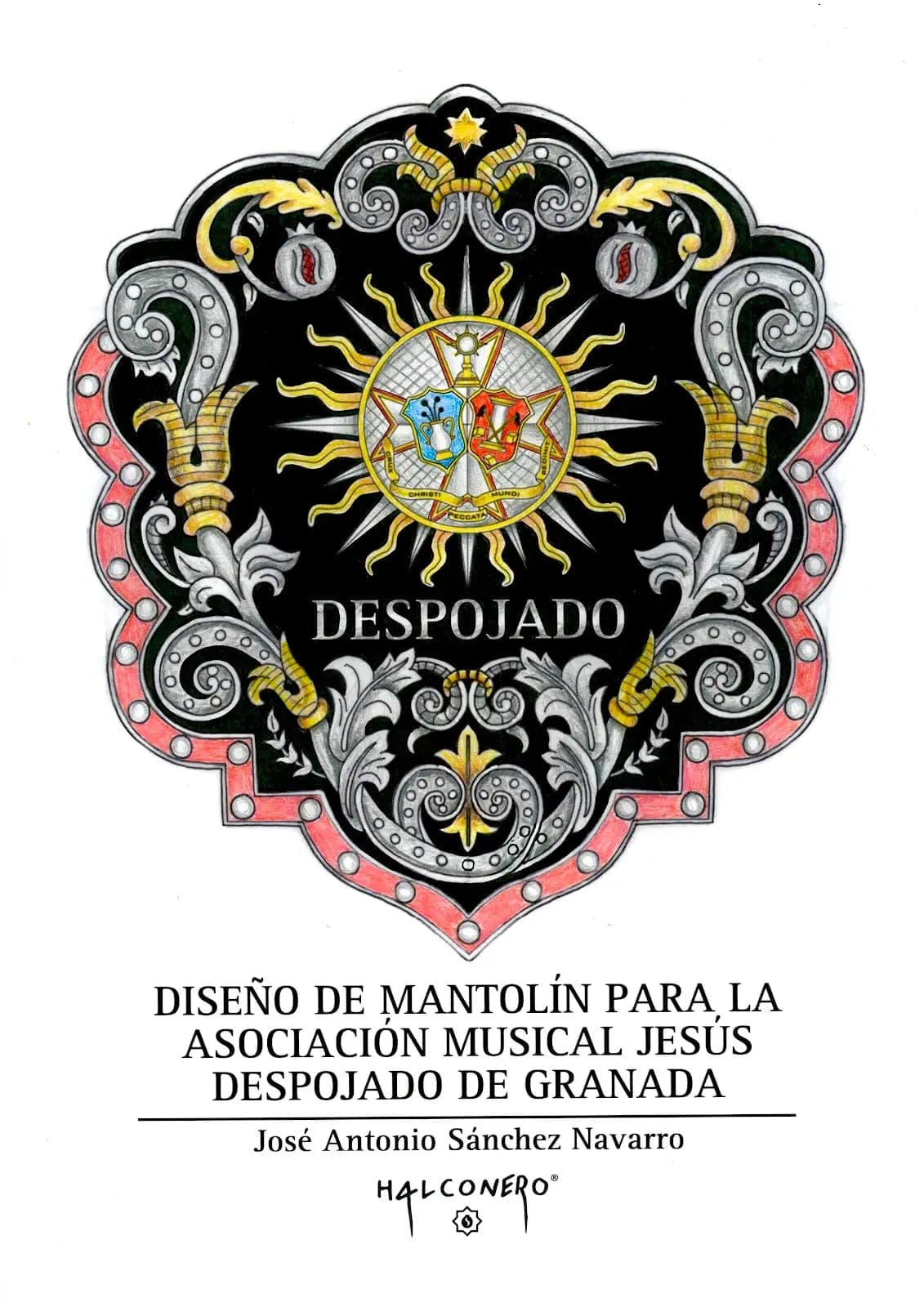 Dibujo del diseño del mantolín de la banda